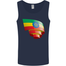 Curled Ethiopia Flag Ethiopian Day Football Mens Vest Tank Top Navy Blue