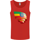 Curled Ethiopia Flag Ethiopian Day Football Mens Vest Tank Top Red