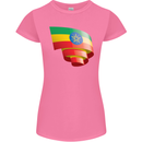 Curled Ethiopia Flag Ethiopian Day Football Womens Petite Cut T-Shirt Azalea