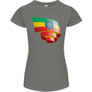 Curled Ethiopia Flag Ethiopian Day Football Womens Petite Cut T-Shirt Charcoal