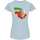 Curled Ethiopia Flag Ethiopian Day Football Womens Petite Cut T-Shirt Light Blue