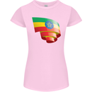 Curled Ethiopia Flag Ethiopian Day Football Womens Petite Cut T-Shirt Light Pink