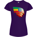 Curled Ethiopia Flag Ethiopian Day Football Womens Petite Cut T-Shirt Purple