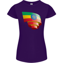 Curled Ethiopia Flag Ethiopian Day Football Womens Petite Cut T-Shirt Purple
