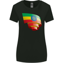 Curled Ethiopia Flag Ethiopian Day Football Womens Wider Cut T-Shirt Black