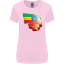 Curled Ethiopia Flag Ethiopian Day Football Womens Wider Cut T-Shirt Light Pink