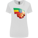 Curled Ethiopia Flag Ethiopian Day Football Womens Wider Cut T-Shirt White