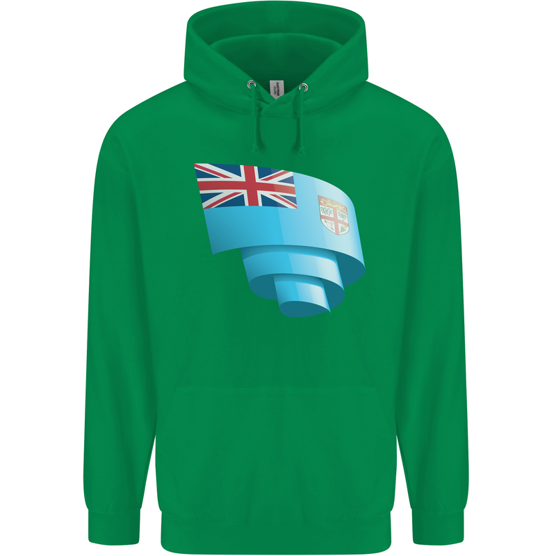 Curled Fiji Flag Fijian Day Football Childrens Kids Hoodie Irish Green