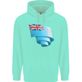 Curled Fiji Flag Fijian Day Football Childrens Kids Hoodie Peppermint