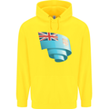 Curled Fiji Flag Fijian Day Football Childrens Kids Hoodie Yellow