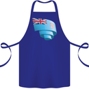 Curled Fiji Flag Fijian Day Football Cotton Apron 100% Organic Royal Blue
