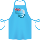 Curled Fiji Flag Fijian Day Football Cotton Apron 100% Organic Turquoise
