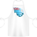 Curled Fiji Flag Fijian Day Football Cotton Apron 100% Organic White