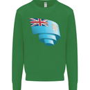 Curled Fiji Flag Fijian Day Football Kids Sweatshirt Jumper Irish Green
