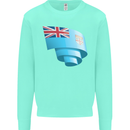Curled Fiji Flag Fijian Day Football Kids Sweatshirt Jumper Peppermint