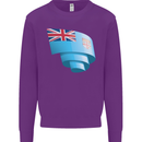 Curled Fiji Flag Fijian Day Football Kids Sweatshirt Jumper Purple