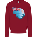 Curled Fiji Flag Fijian Day Football Kids Sweatshirt Jumper Red