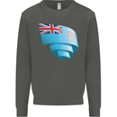 Curled Fiji Flag Fijian Day Football Kids Sweatshirt Jumper Storm Grey