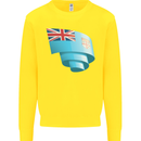 Curled Fiji Flag Fijian Day Football Kids Sweatshirt Jumper Yellow