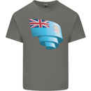 Curled Fiji Flag Fijian Day Football Kids T-Shirt Childrens Charcoal