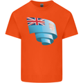 Curled Fiji Flag Fijian Day Football Kids T-Shirt Childrens Orange