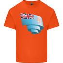 Curled Fiji Flag Fijian Day Football Kids T-Shirt Childrens Orange