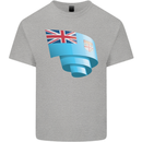Curled Fiji Flag Fijian Day Football Kids T-Shirt Childrens Sports Grey