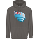 Curled Fiji Flag Fijian Day Football Mens 80% Cotton Hoodie Charcoal