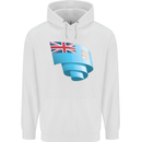 Curled Fiji Flag Fijian Day Football Mens 80% Cotton Hoodie White