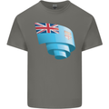 Curled Fiji Flag Fijian Day Football Mens Cotton T-Shirt Tee Top Charcoal