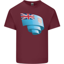 Curled Fiji Flag Fijian Day Football Mens Cotton T-Shirt Tee Top Maroon