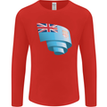 Curled Fiji Flag Fijian Day Football Mens Long Sleeve T-Shirt Red