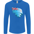 Curled Fiji Flag Fijian Day Football Mens Long Sleeve T-Shirt Royal Blue