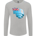 Curled Fiji Flag Fijian Day Football Mens Long Sleeve T-Shirt Sports Grey