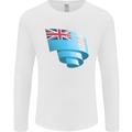 Curled Fiji Flag Fijian Day Football Mens Long Sleeve T-Shirt White