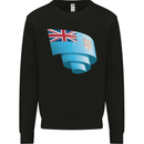 Curled Fiji Flag Fijian Day Football Mens Sweatshirt Jumper Black