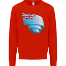 Curled Fiji Flag Fijian Day Football Mens Sweatshirt Jumper Bright Red