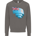 Curled Fiji Flag Fijian Day Football Mens Sweatshirt Jumper Charcoal