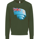 Curled Fiji Flag Fijian Day Football Mens Sweatshirt Jumper Forest Green