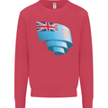 Curled Fiji Flag Fijian Day Football Mens Sweatshirt Jumper Heliconia