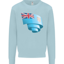 Curled Fiji Flag Fijian Day Football Mens Sweatshirt Jumper Light Blue