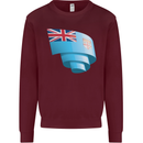 Curled Fiji Flag Fijian Day Football Mens Sweatshirt Jumper Maroon