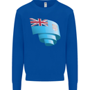 Curled Fiji Flag Fijian Day Football Mens Sweatshirt Jumper Royal Blue