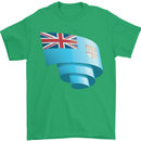 Curled Fiji Flag Fijian Day Football Mens T-Shirt 100% Cotton Irish Green