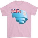 Curled Fiji Flag Fijian Day Football Mens T-Shirt 100% Cotton Light Pink