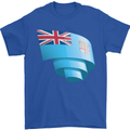 Curled Fiji Flag Fijian Day Football Mens T-Shirt 100% Cotton Royal Blue