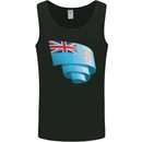 Curled Fiji Flag Fijian Day Football Mens Vest Tank Top Black