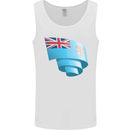 Curled Fiji Flag Fijian Day Football Mens Vest Tank Top White