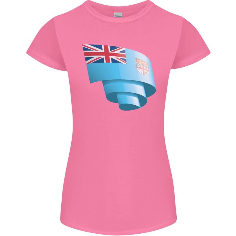 Curled Fiji Flag Fijian Day Football Womens Petite Cut T-Shirt Azalea