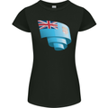 Curled Fiji Flag Fijian Day Football Womens Petite Cut T-Shirt Black